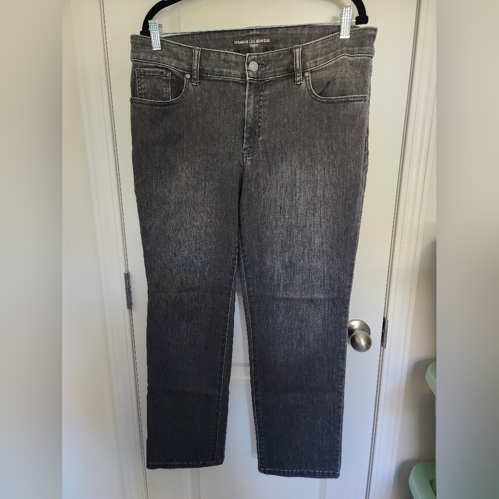Chico's Dark Gray Straight Leg Jeans Size 2.5 Short